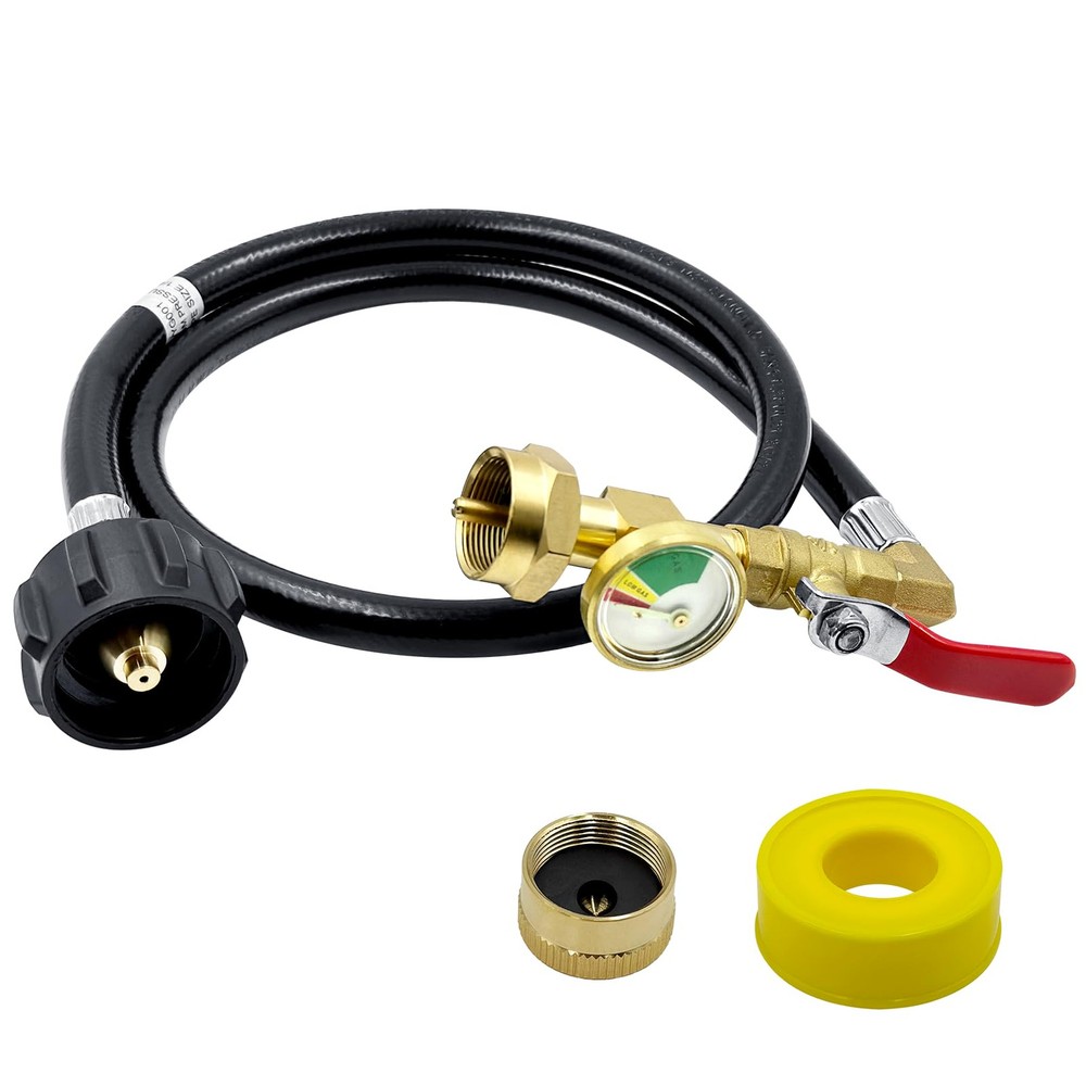 Propane Tank Adapter for 1 lb. Tanks,Upgraded Propane Refill Adapter Hose, 4 ...