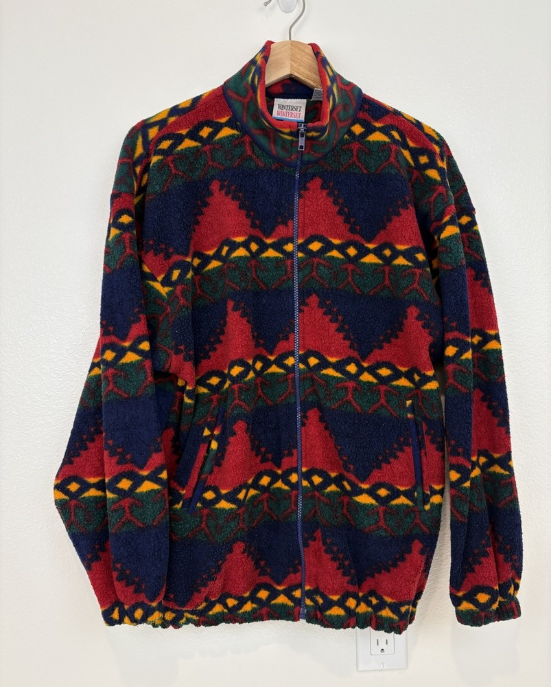Vintage Winterset Fleece All Over Print Aztec Colorful Jacket Women’s Small S