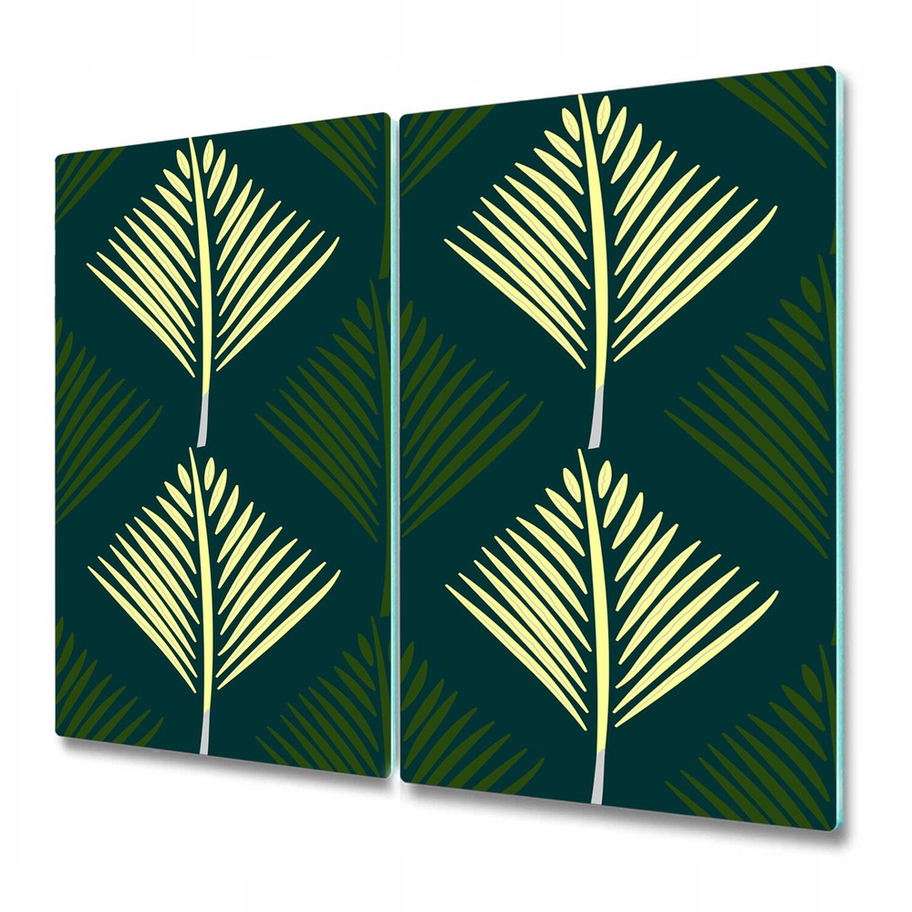 Tempered Glass Chopping Cutting Board Palm leaf Abstract leaves Green 2x30x52-image