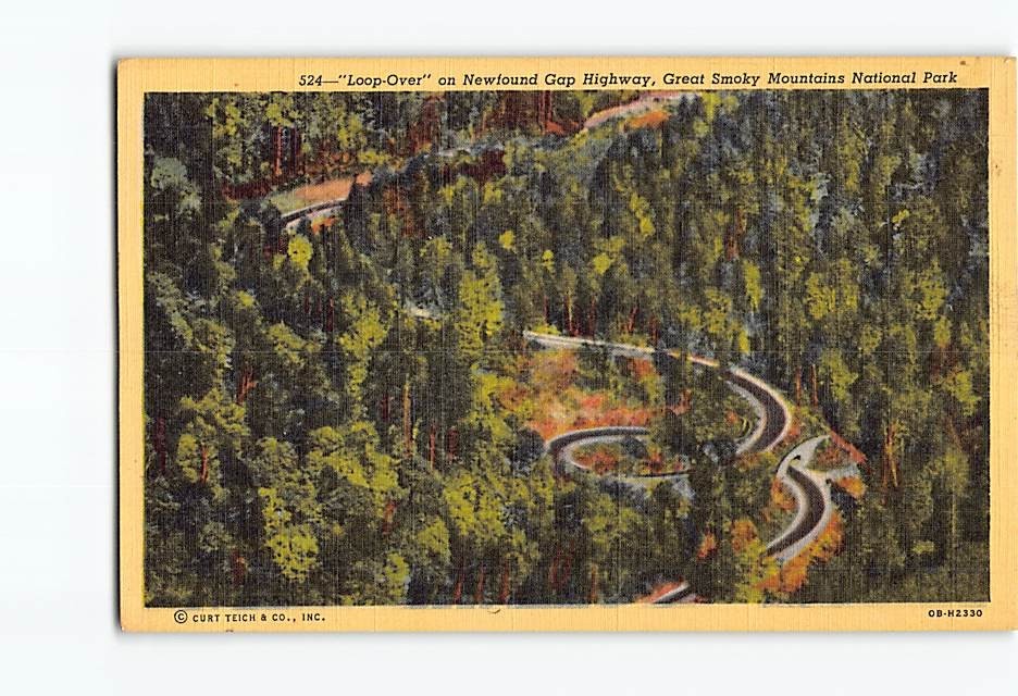 Postcard Loop Over on Newfound Gap Hwy. Great Smoky Mountains National Park USA