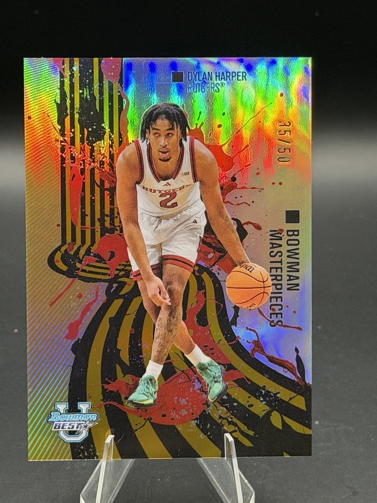 DYLAN HARPER GOLD /50 2024-25 BOWMAN'S BEST UNIVERSITY MASTERPIECES Spurs