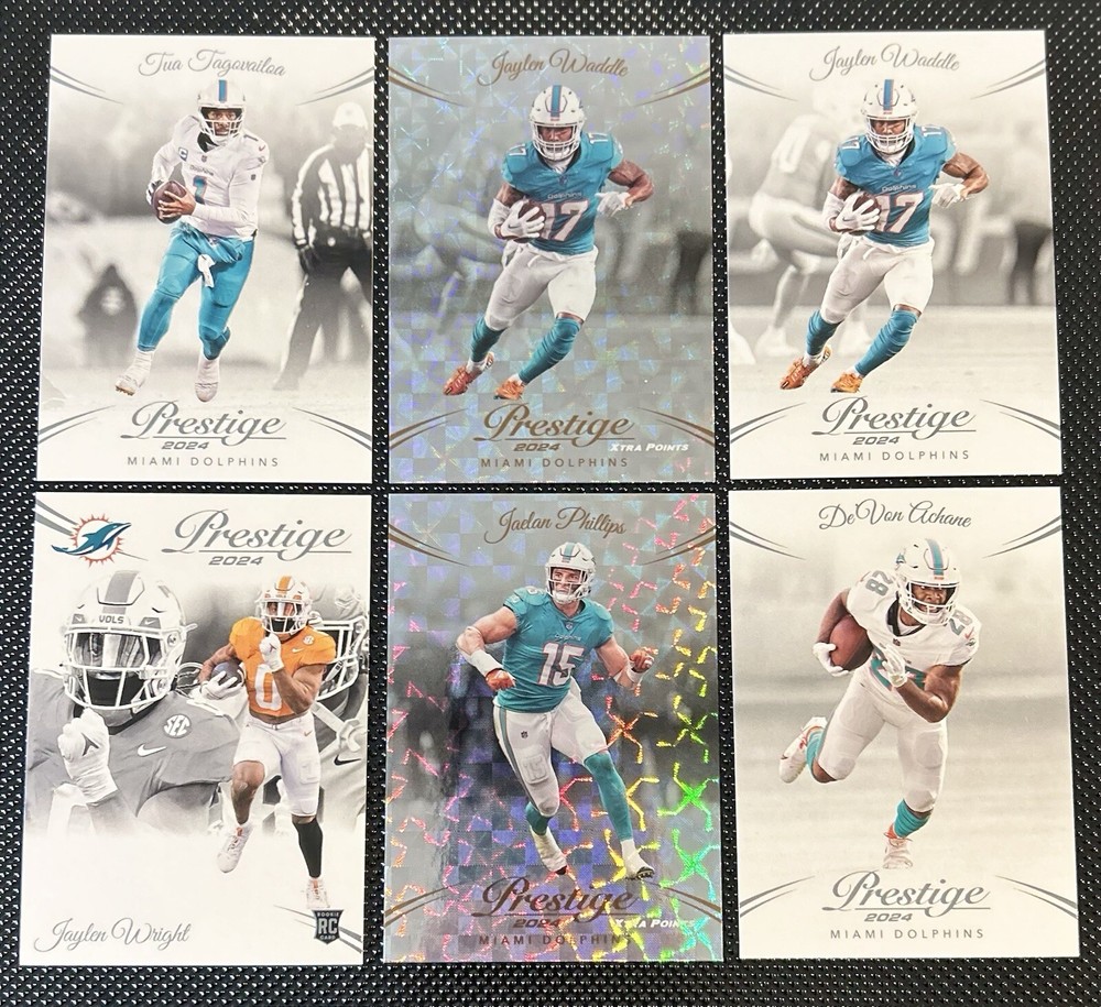 2024 Panini Prestige Football 12 Card Dolphins Lot - Base, RC’s, Parallels