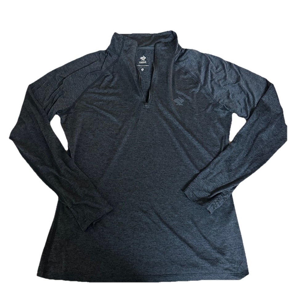 Rabbit Running EZ Zip Shirt Pullover Dark Gray Heather Women's Large