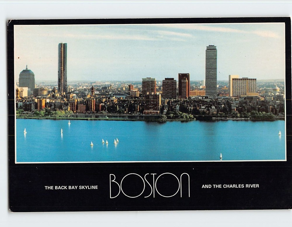 Postcard The Back Bay Skyline and the Charles River Boston Massachusetts USA
