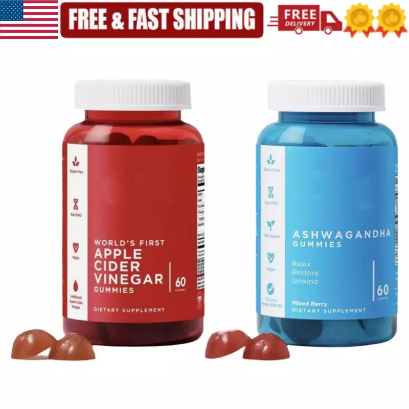 Ashwagandha Gummies Mixed Berry Flavor 60 Count for Stress Relief