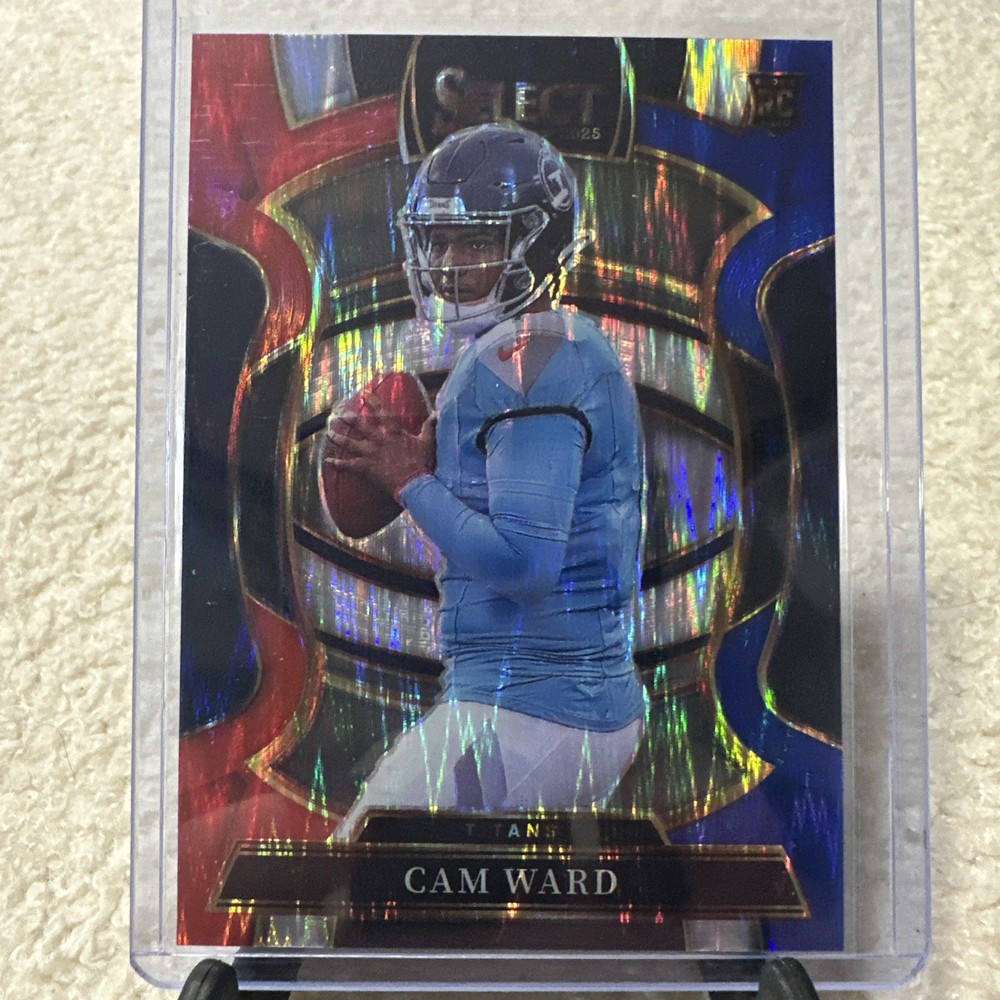 2025 Panini Select - Concourse Cam Ward #26 Red & Blue Shock Prizm (RC)