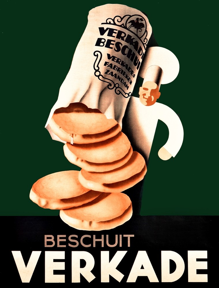Verkade Biscuits Adevertisement Decorative Poster. Home Graphic Art Design. 3984