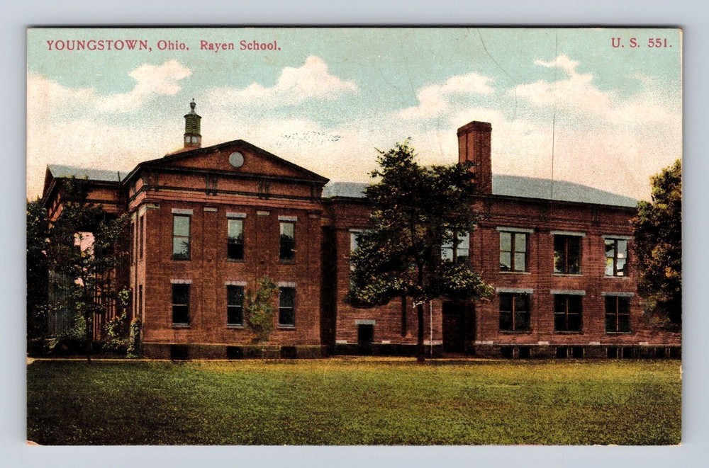 Youngstown OH-Ohio, Rayen School, Antique, Vintage Souvenir Postcard