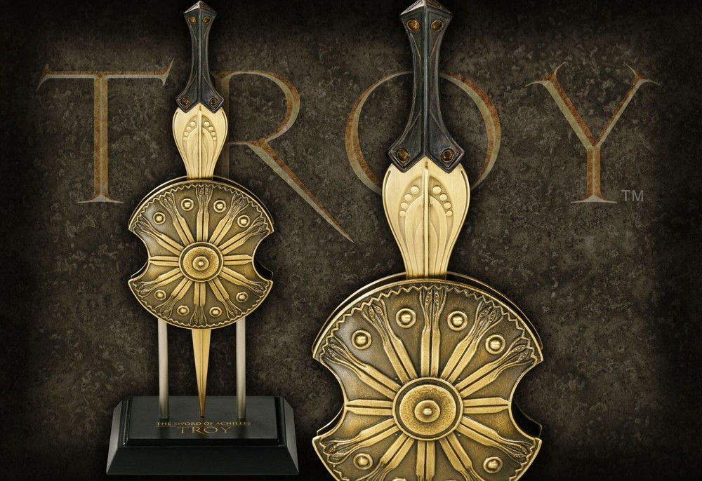 Troy Miniature Letter Opener: Achilles Sword & Shield Gift Box, Noble Design-image