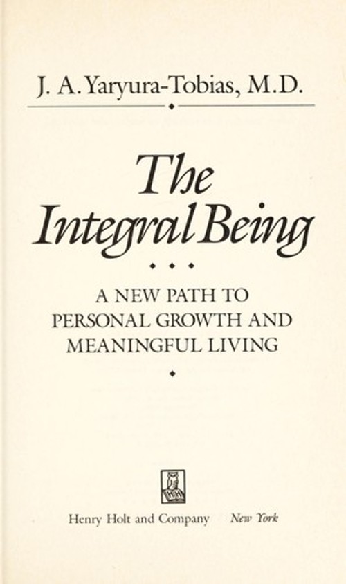 The Integral Being : A New Path to Spiritual Growth and MeaningfuFree US Delivery | ISBN:0805001018