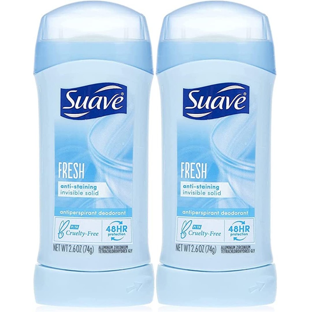 Suave Shower Fresh Antiperspirant Deodorant Stick Invisibl Solid 2.6oz (2 Pack)