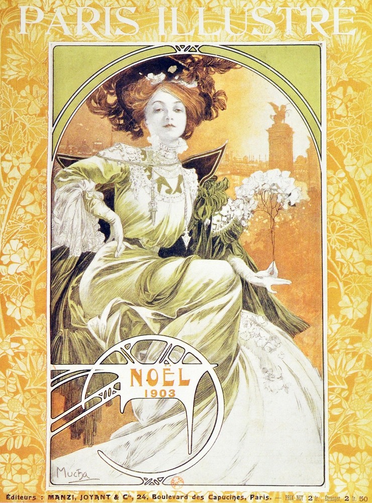 Decor Poster.Interior design Art Nouveau.Mucha Paris Nymph.6251