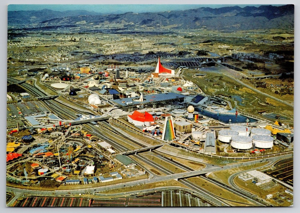 Vintage Expo '70 Japan World Exposition Aerial Postcard Osaka 1970
