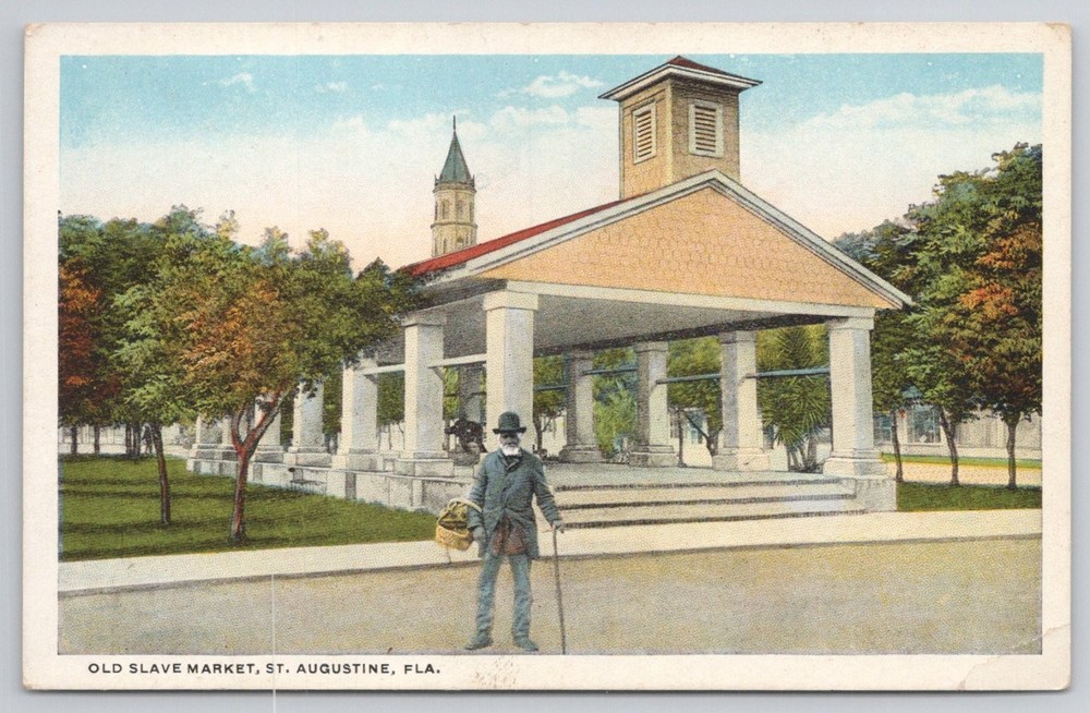 Old Slave Market St. Augustine FL Postcard W.J. Harris Co. Antebellum Landmark