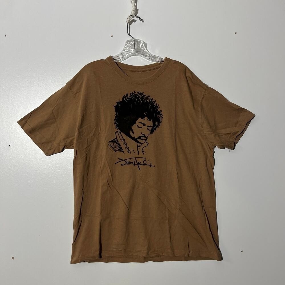 Vintage 2000s Jimi Hendrix 2005 Brown Graphic Band T-Shirt Mens Size Large