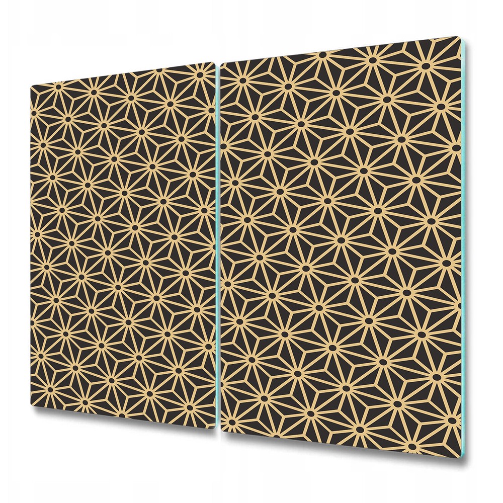 Glass Worktop Saver Antique palette black & gold diagonal Japanese 2x30x52