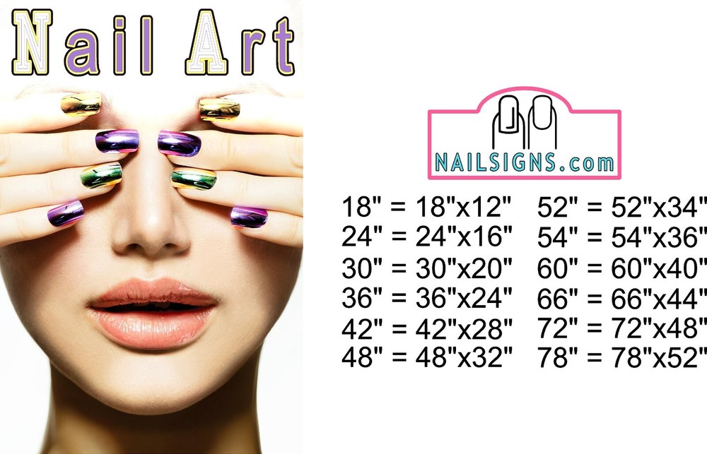 Nail Art 08 Translucent Vinyl Window Decal Inside/Outside Adhesive Vertical Sign