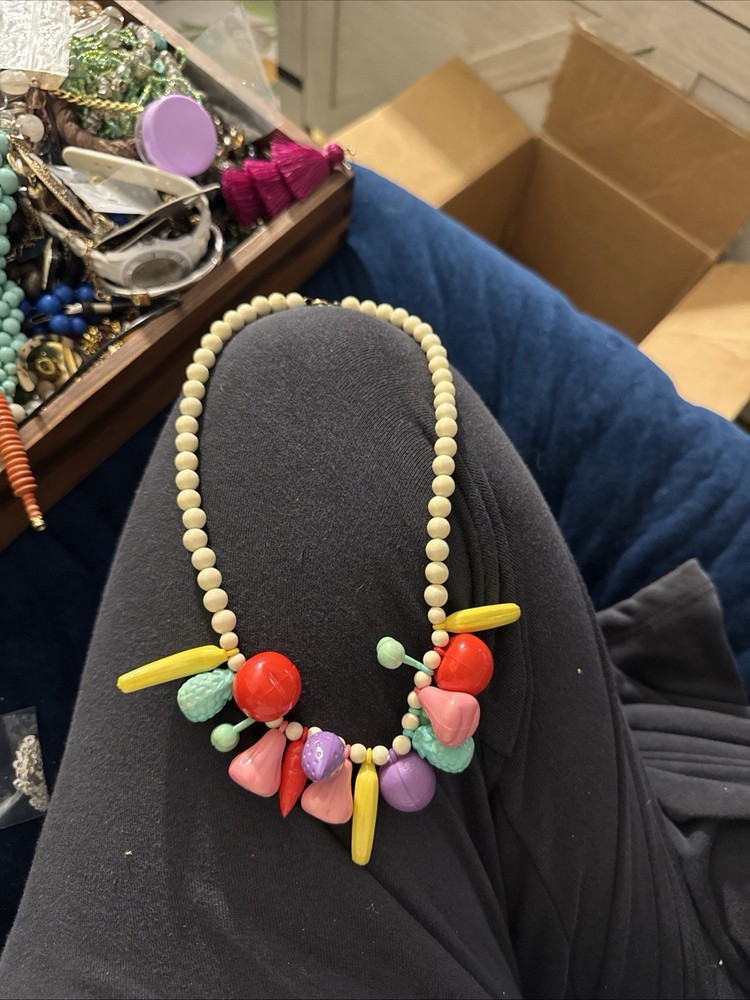 Vintage Plastic Beaded Colorful 