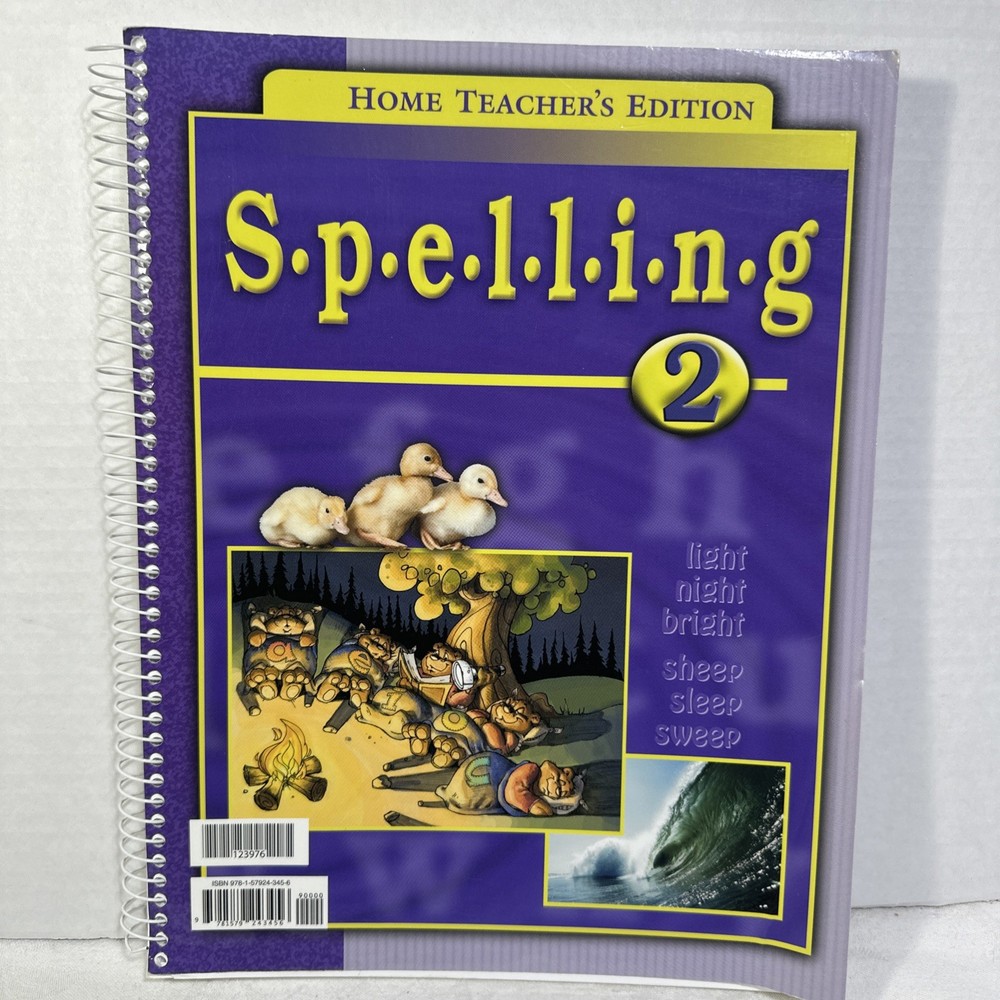 BJU PRESS: Spelling 2 for Christian Schools - Teacher's Edition Spiral Bound VG