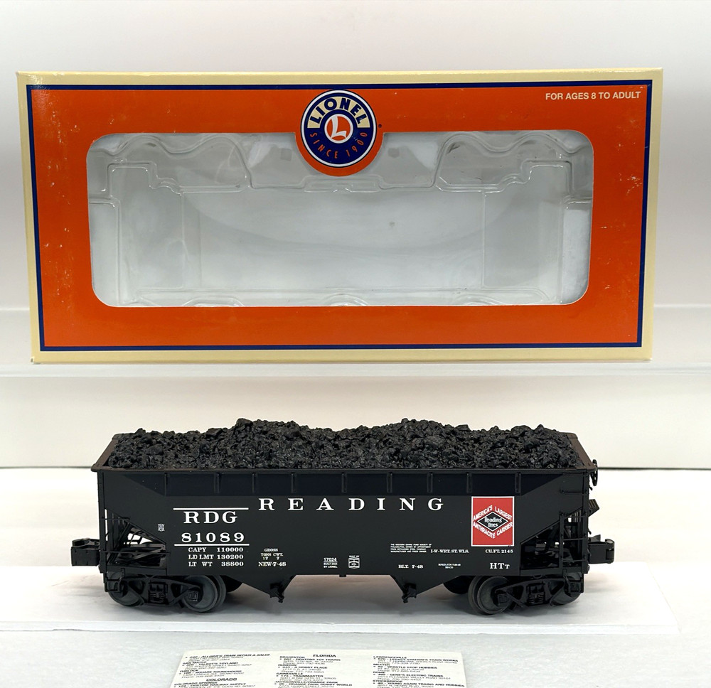 Lionel 6-17024 Reading Diecast 50 Ton Offset Hopper Used O #81089