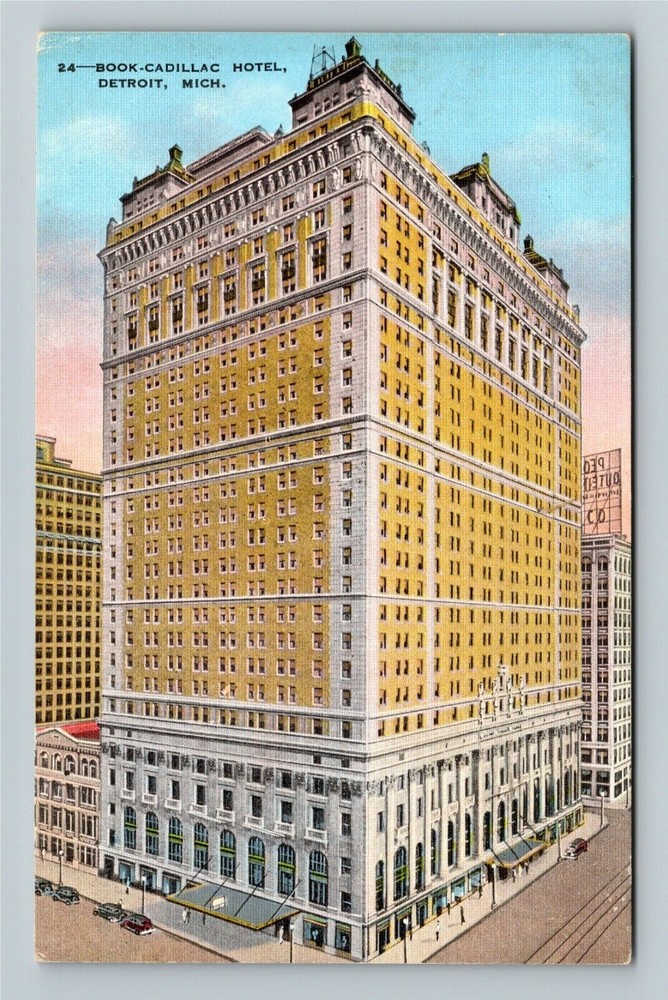 Detroit MI-Michigan, Book Cadillac Hotel  Vintage Souvenir Postcard