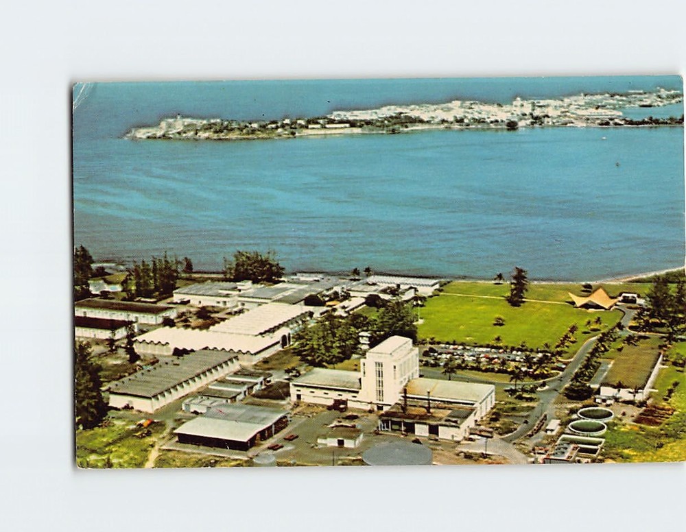 Postcard Bird's Eye View of Bacardi Rum Distillery San Juan Puerto Rico