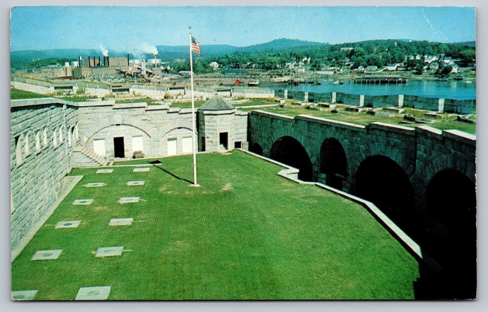 Vintage Ft. Knox Maine Postcard with St. Regis Paper Mill View