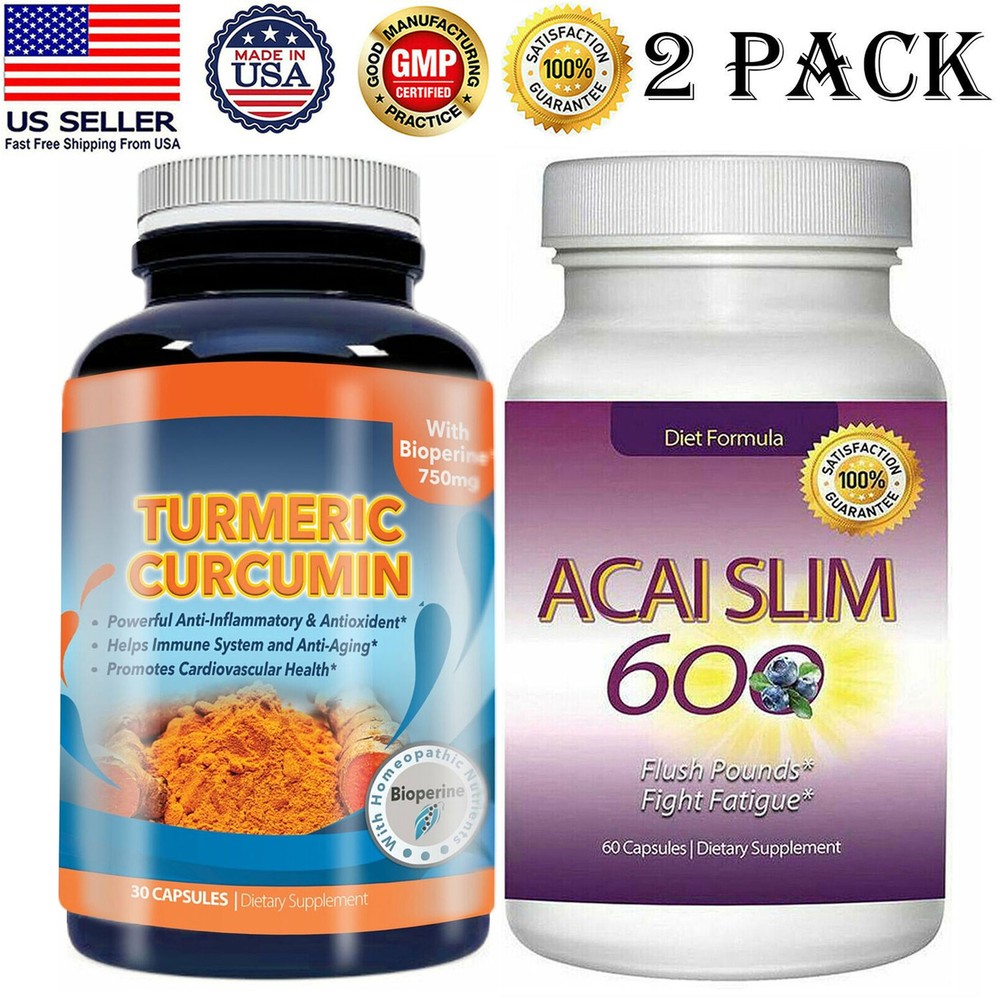 Turmeric Curcuminoids Capsule Acai Slim Berry Fat Burner Weight Loss Supplement-image