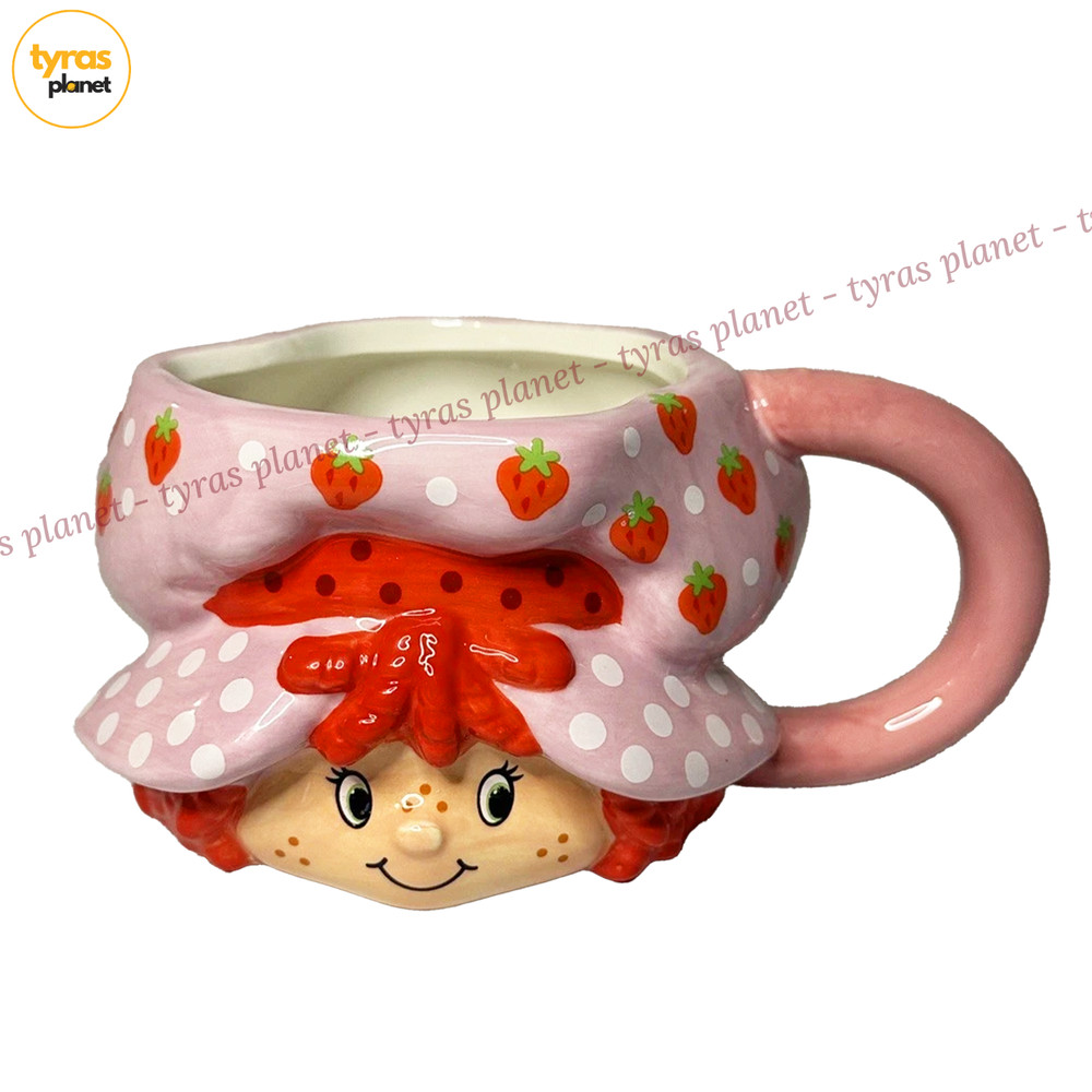 Silver Buffalo Strawberry Shortcake Head Ceramic 3D Sculpted Mug