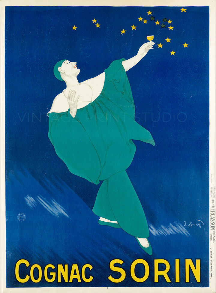 French Cognac Sorin 1930 Vintage Liquor Advertising Giclee Canvas Print 18x24