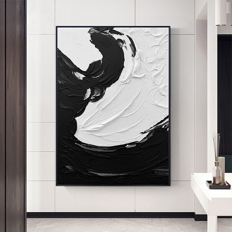 Simple Abstract 3D Oil Painting Hand Painted Modern Thick Oil Textured Fashion