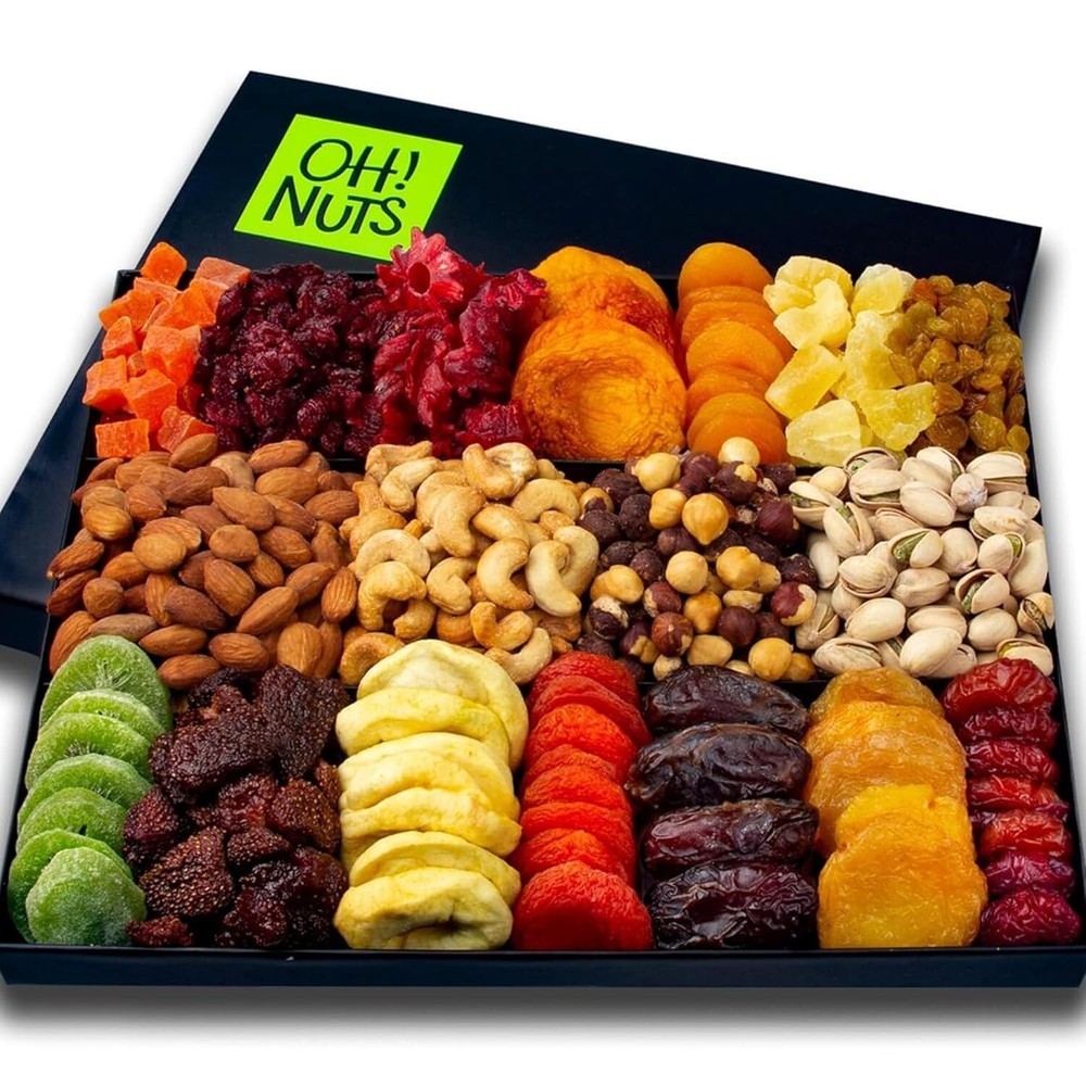 Gourmet Holiday Gift Box - 18 Dried Fruits & Nuts - Memorable Gifting Experience