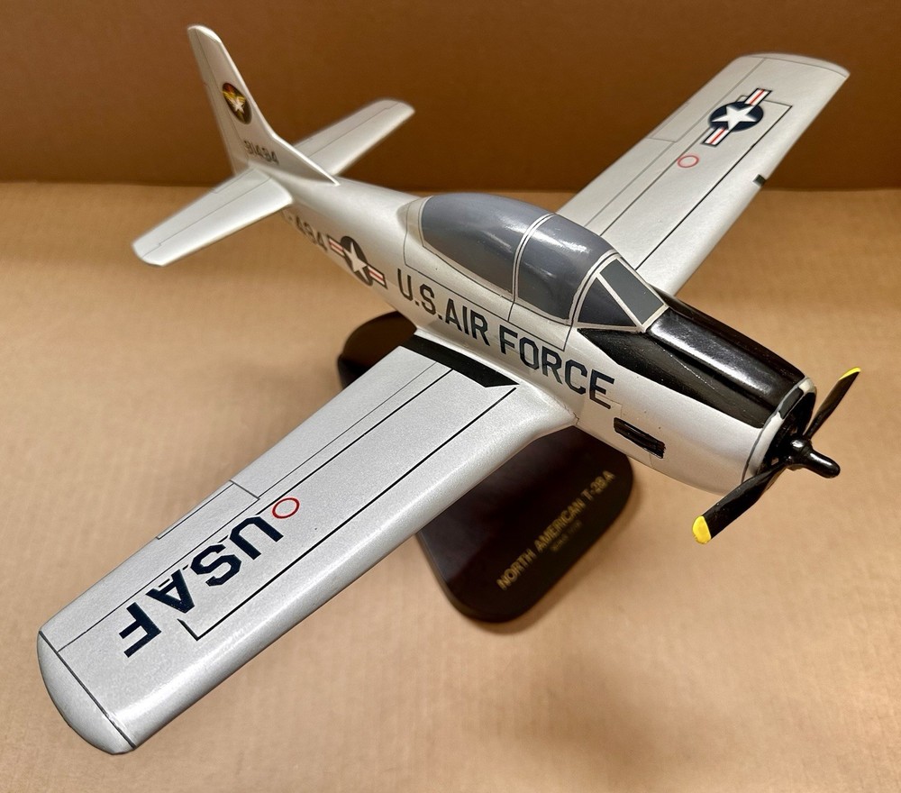 USAF North American T-28A Trojan Trainer Mahogany Desktop Model Airplane