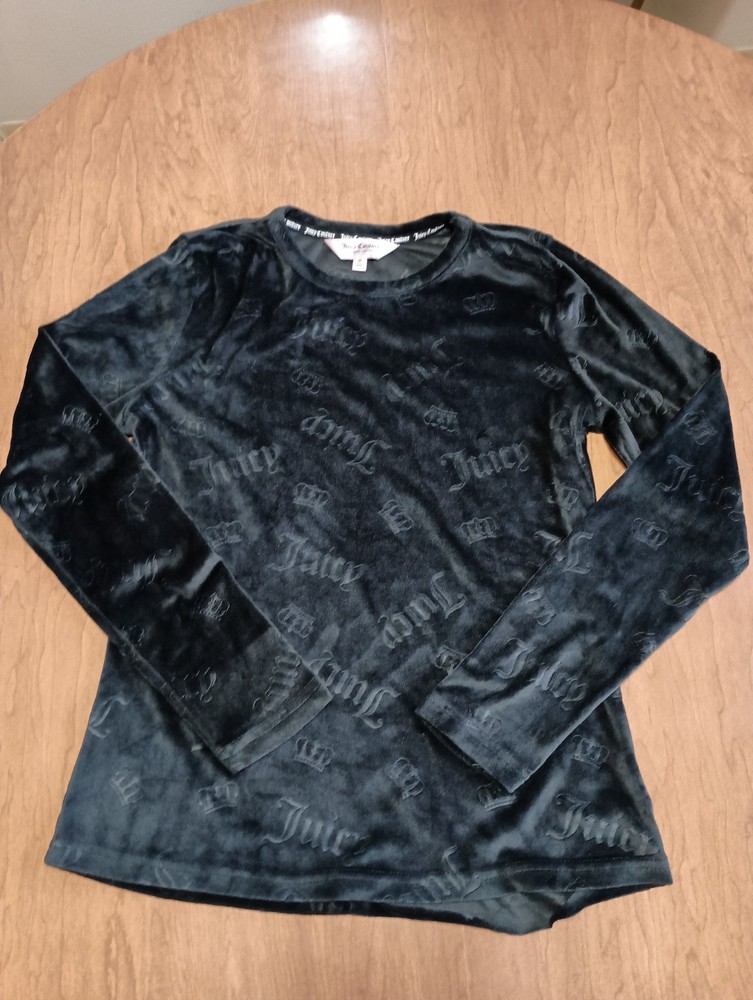 Juicy Couture Women's Black Long Sleeve Sleep Top Pajama Top Sz Medium