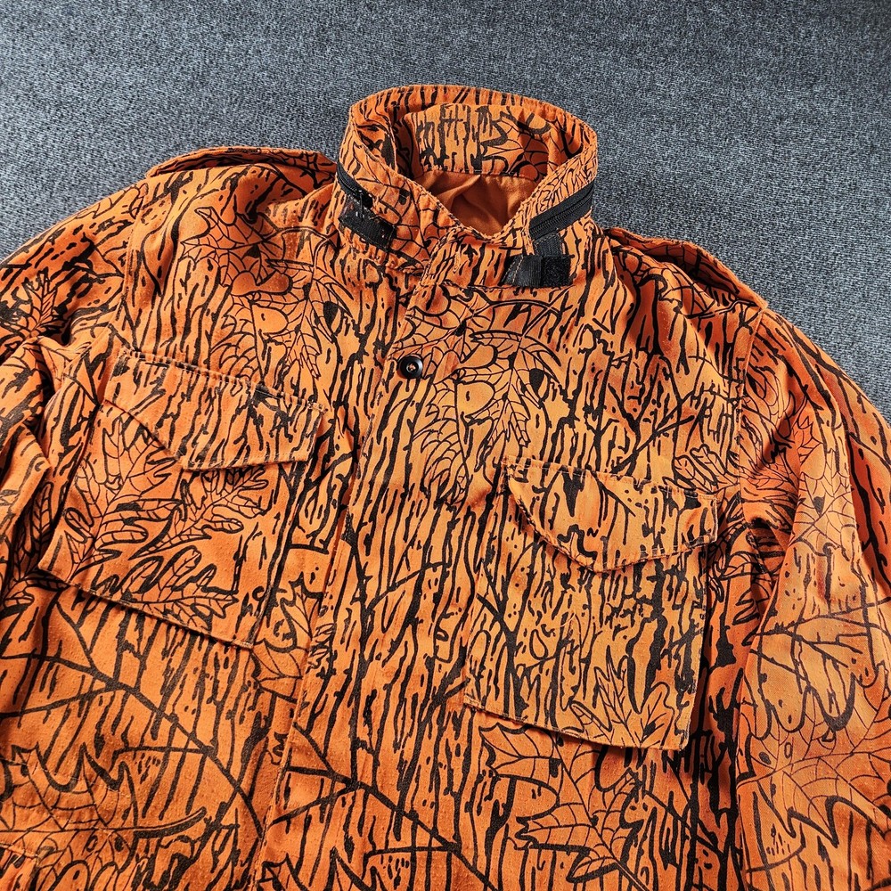 Sherbrooke Jacket Mens Large Orange Camo Cold Weather Field Coat Hunting 60s 70s