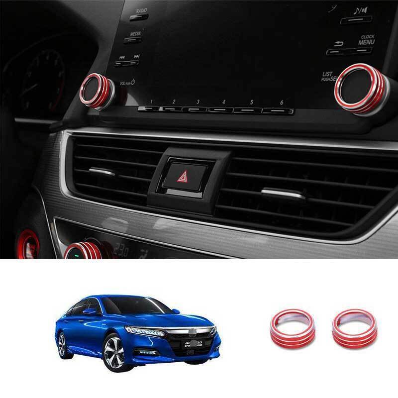 For Honda Accord 2018-2022 Red Aluminum Car Volume Switch Button Cover Ring Trim