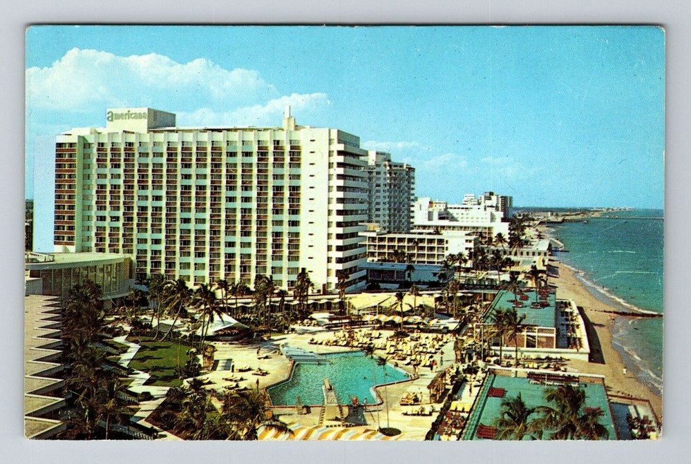 Miami FL-Florida, Americana Hotel, Advertising, Vintage Postcard