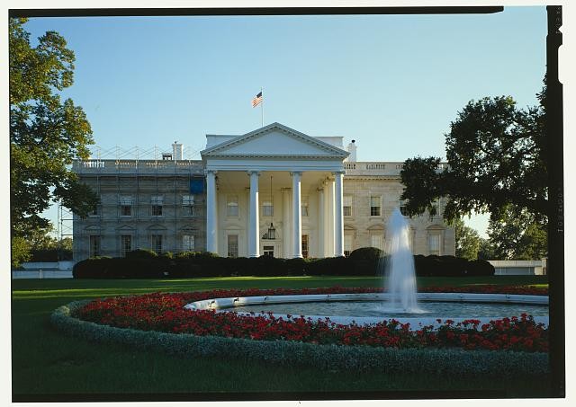 Photo:Washington DC White House 1940s South Portico Fountain Garden