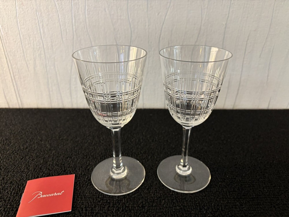 Lot Of 2 Red Wine Glasses Model Dombasle In Baccarat Crystal (Price For 2)
