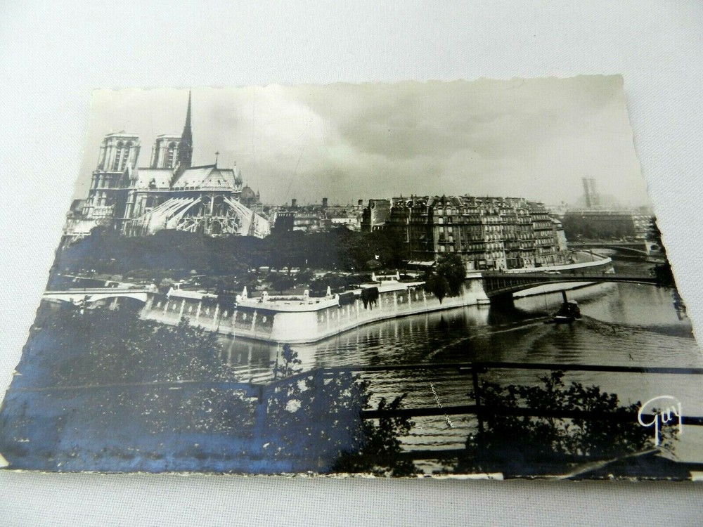 Lile de la Cite vue d'amont Paris ET SES Merveilles France Guy RPPC Postcard