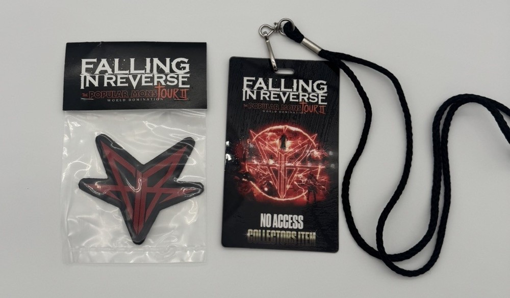 FALLING IN REVERSE POPULAR MONSTOUR Backstage Lanyard and Iron on Patch