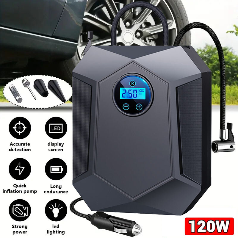 NEW 150PSI Air Compressor Tire Inflator Fits for Car Moto Bike Air Pump Portable