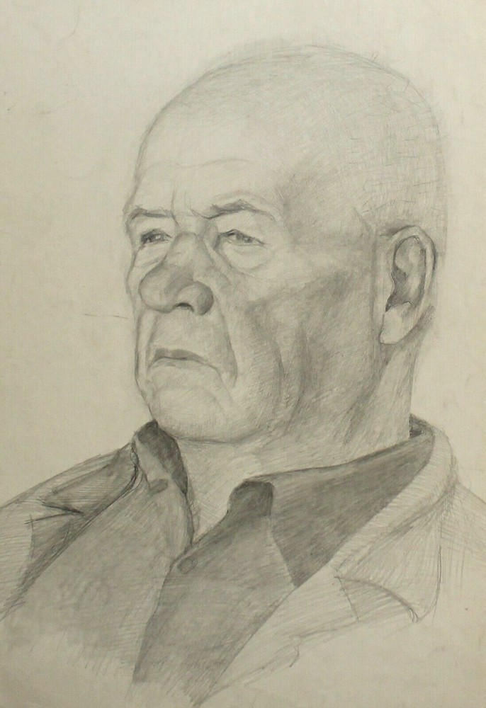 Realist man portrait pencil painting
