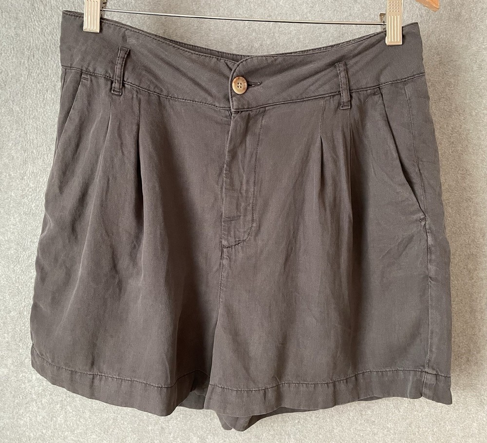 Faherty Shorts Womens Linen Tencel Blend Lightweight Summer Gray Pockets M Chino