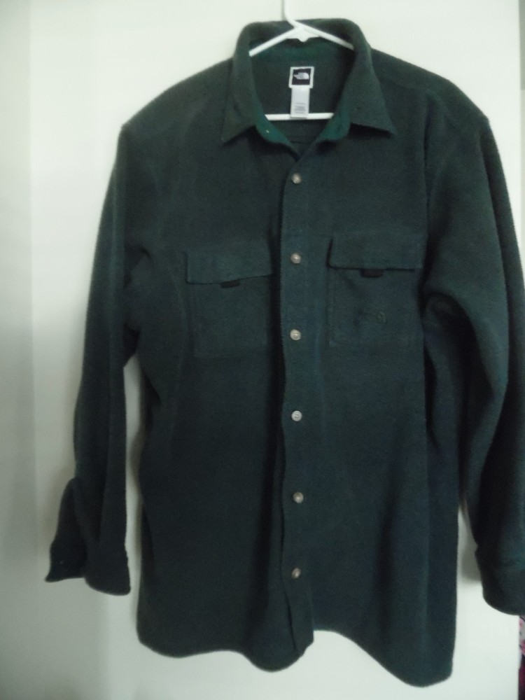 The North Face Men's Green Fleece Jacket in Size Large