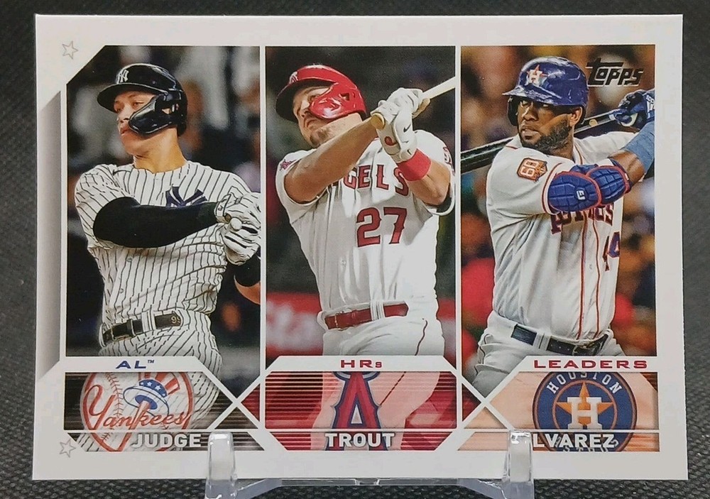 Aaron Judge Mike Trout Yordan Alvarez 2023 Topps Series 1 #246 Home Run Leaders