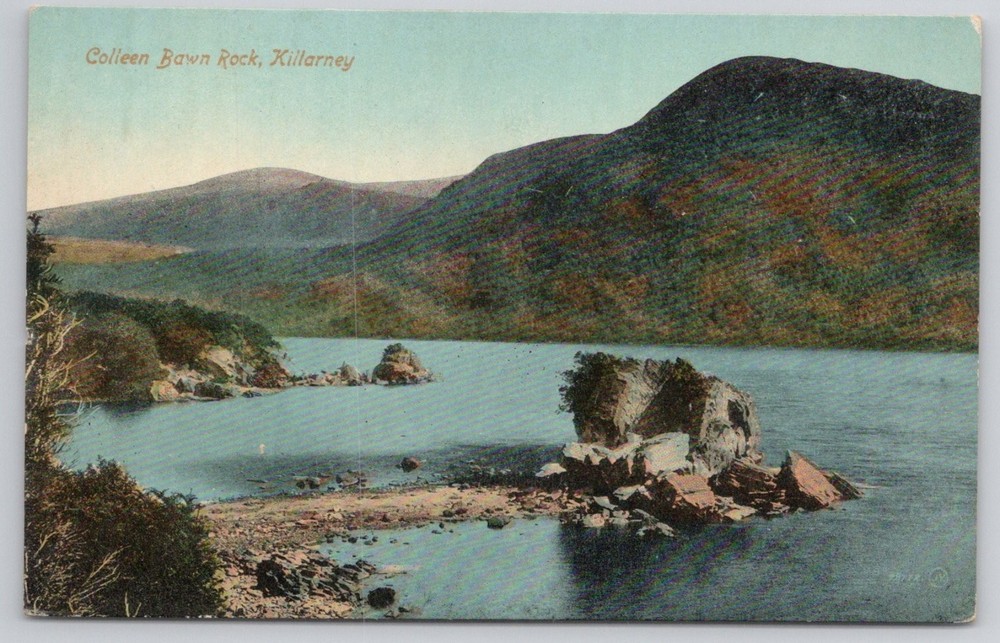 Vintage Colleen Bawn Rock Killarney Ireland Postcard Valentine's Series