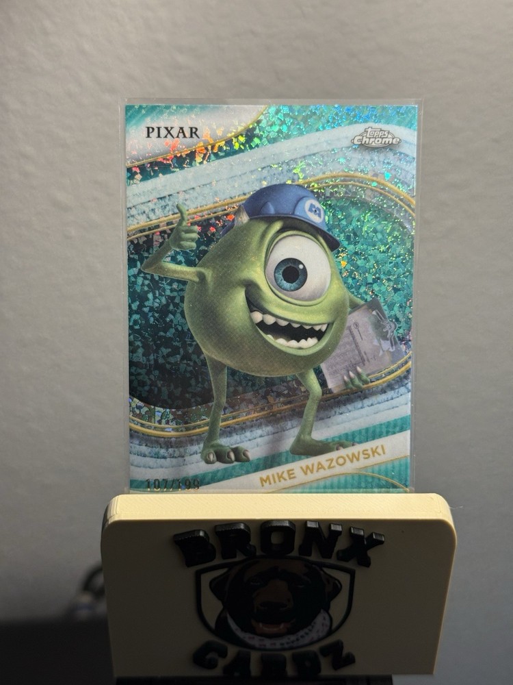 2025 Topps Chrome Disney Mike Wazowski Aqua Mini Diamond Refractor /199