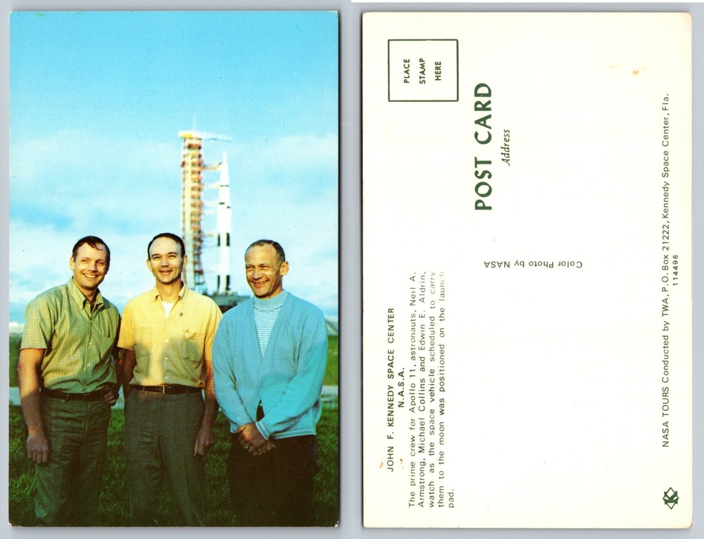 John F Kennedy Space Center Astronauts Rocket Postcard