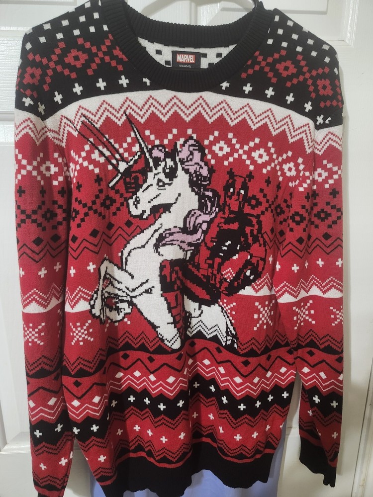 Marvel Deadpool Santa Ugly Christmas Sweater Men Large